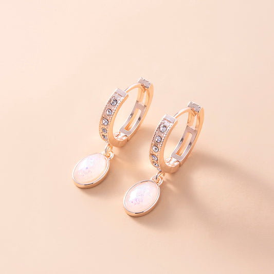Pink Opal Stone Women Earrings