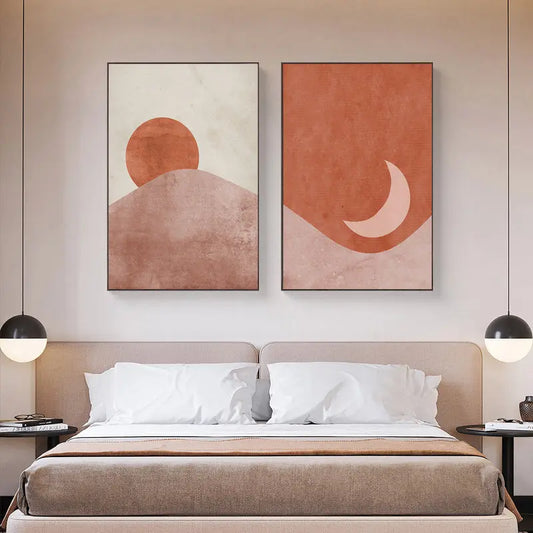 Serene Sunset Overlapping Canvases