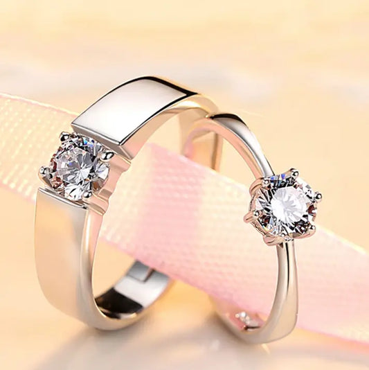 Sparkling CZ Wedding Rings Set