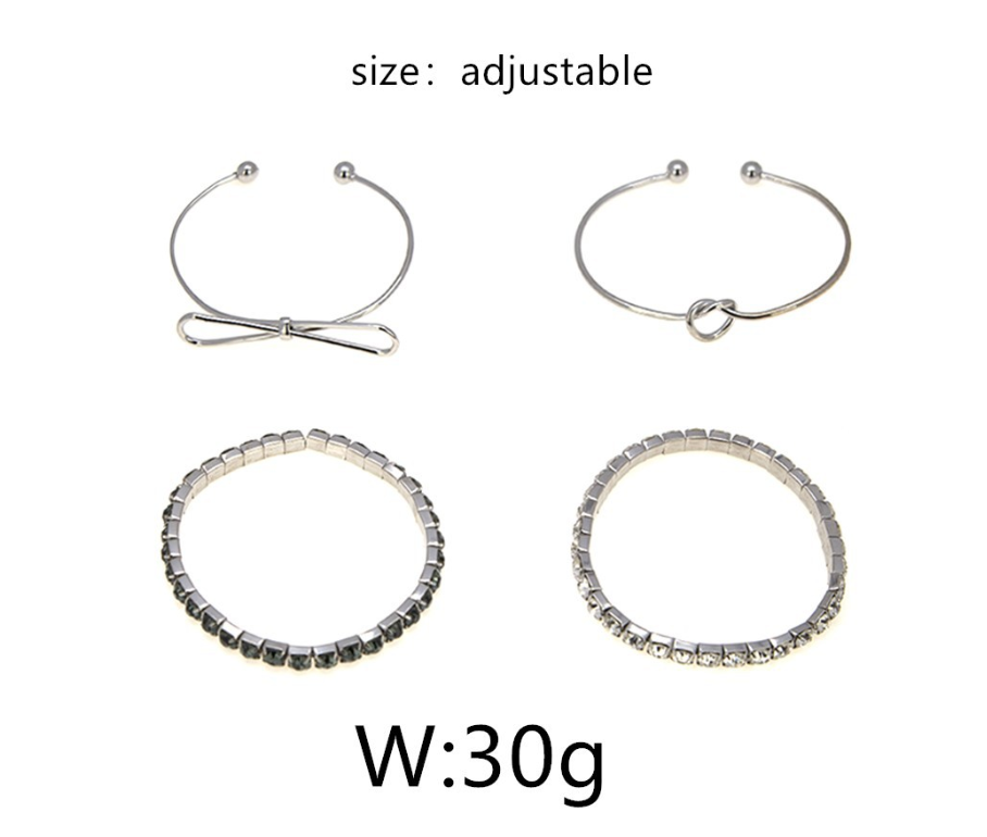 Gold-Kristall-Herz-Armband-Set für Hochzeiten