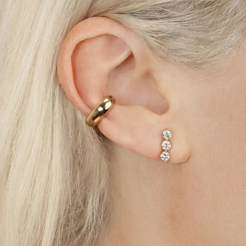 Punk Gold Color Clip Earrings for Women