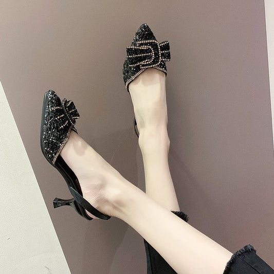 Stiletto-Damenschuhe mit Schleife