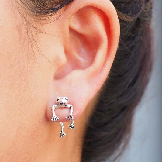 Women Frog Earrings Funny Animal