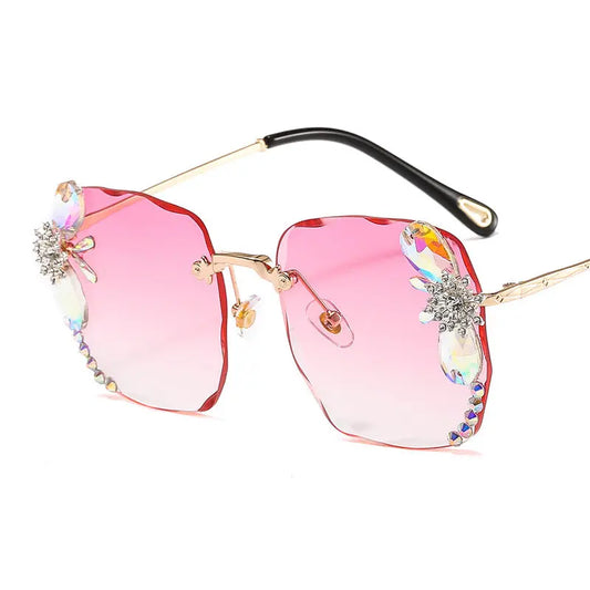 Lunettes de soleil élégantes à dégradé de strass