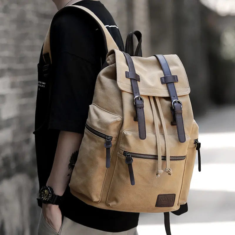 Sac à dos en toile élégant pour hommes - Sac de voyage décontracté et tendance
