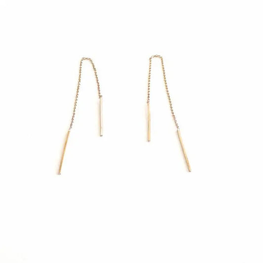 Women Minimalist Long Tassel Threader Stud Earrings