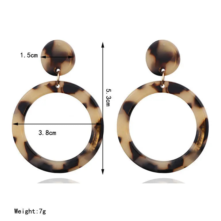 Leopard Print Acrylic Women Earrings
