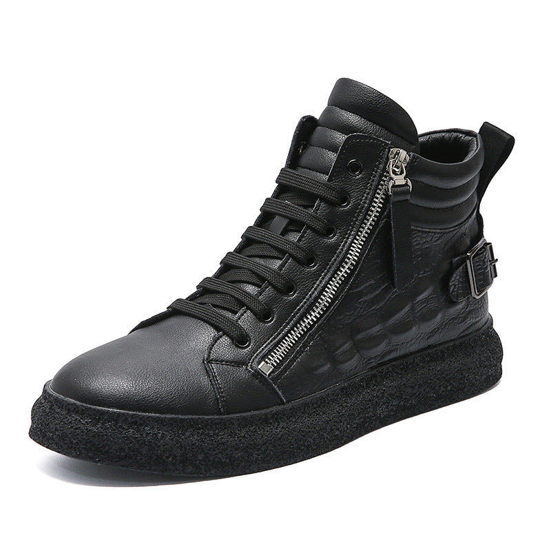 Men's Leather High-Top Fashion Shoes