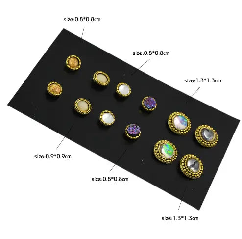 Boho Round Rhinestone Earrings for Women