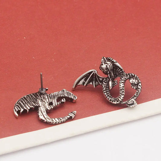 Stylish Asymmetric Feilongtian Retro Earrings Man Women