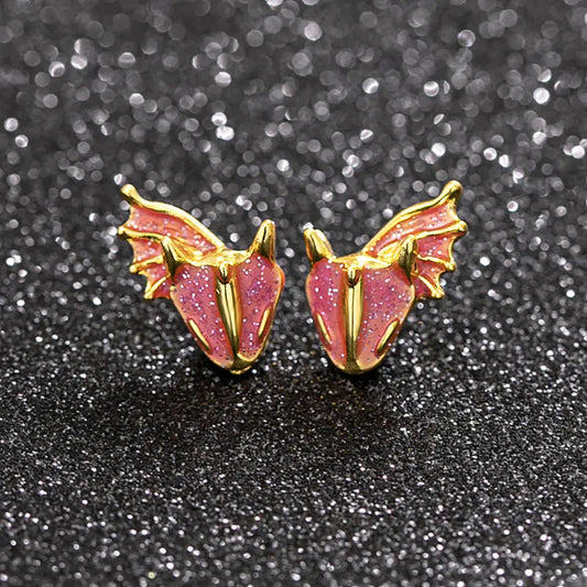 Boho Dragon Dinosaur Stud Earrings