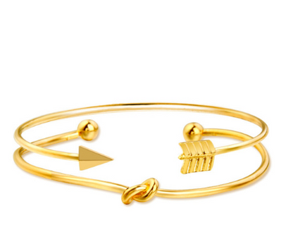 Gold Crystal Heart Bracelet Set for Weddings