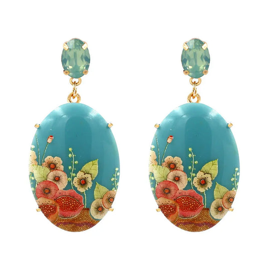 Women Earrings Flower Printed