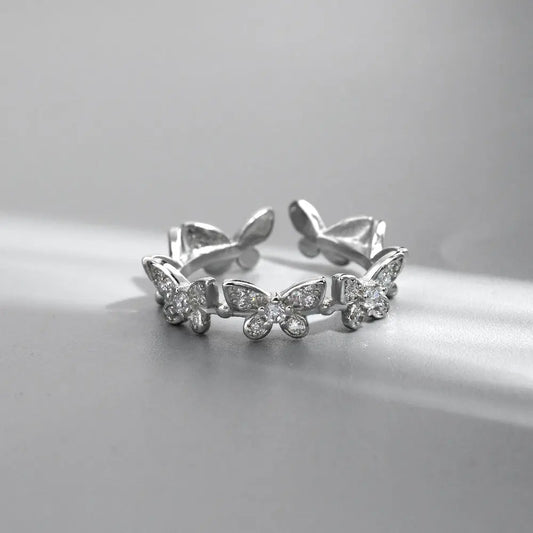 Butterflies Silver Rings for Women