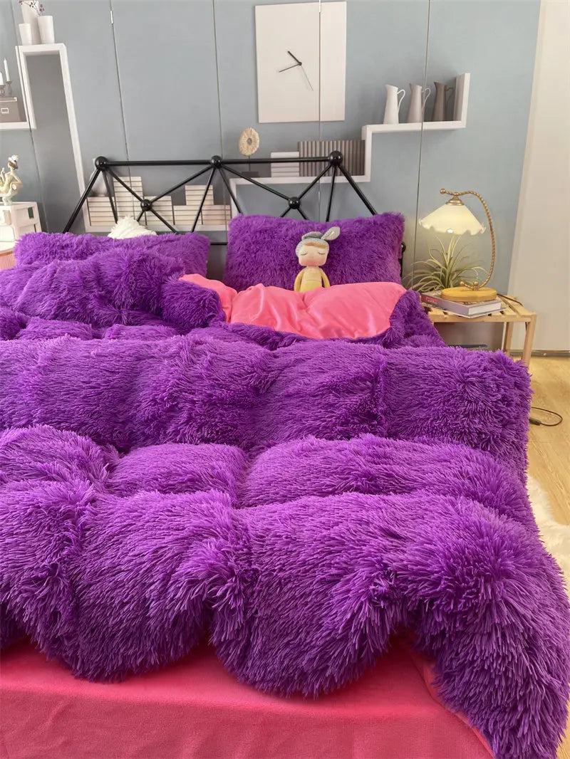 Ensemble de literie de luxe en velours de vison