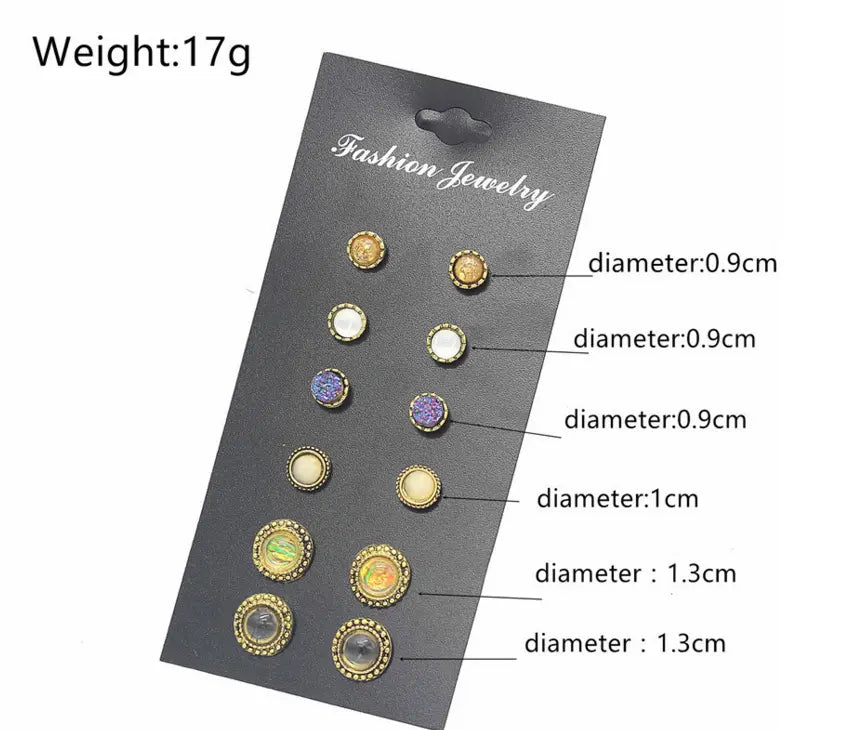 Boho Round Rhinestone Earrings for Women