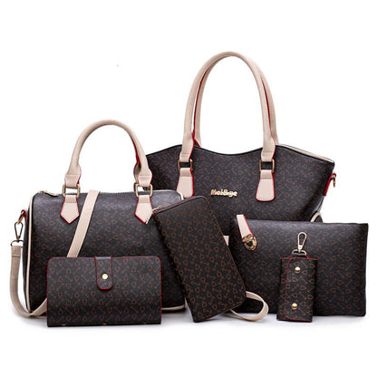 Stylish PU Women's Handbag with Mother and Child Bag