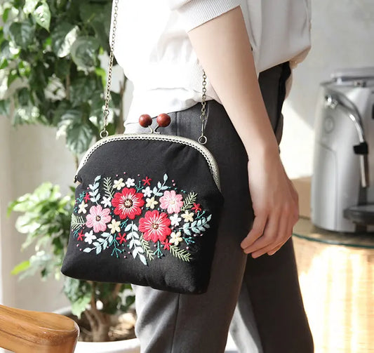 Embroidery Flowers Handbag