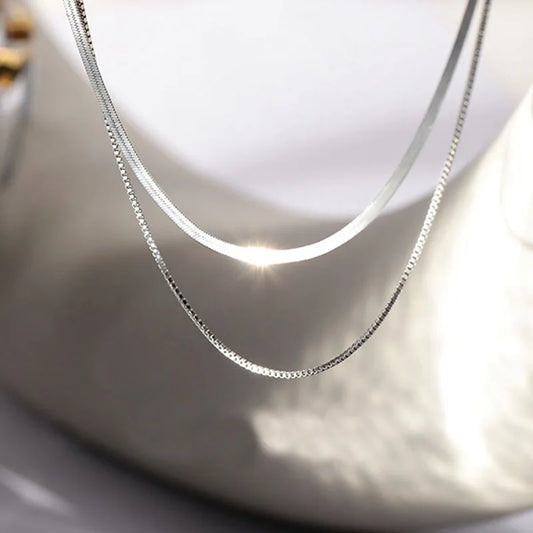 necklace chain, box chain, box chain necklace, necklace silver, 925 silver necklace, snake necklace, silver box chain, silver necklace chain, chain silver, snake chain, double chain necklace, 925 necklace, silver snake chain, 925 chain