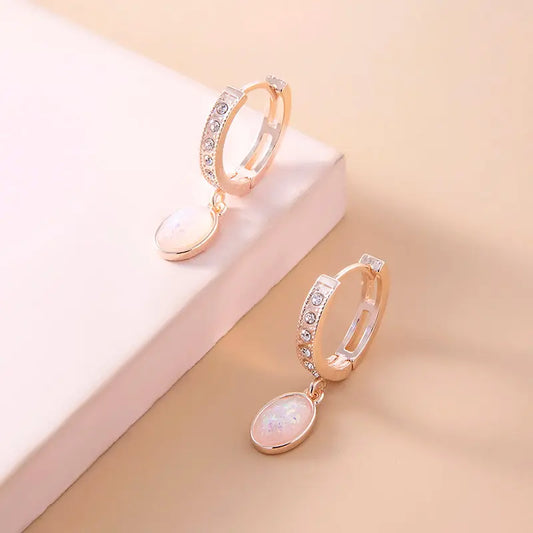 Pink Opal Stone Women Earrings