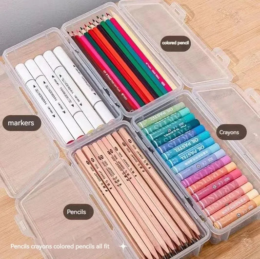 Transparent PP Pencil Case - Durable School Stationery Storage Box