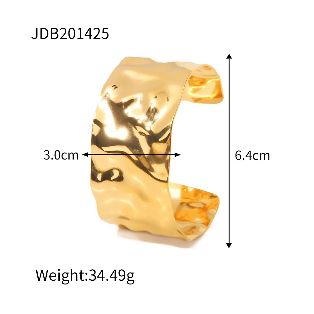 Adjustable Gold-Plated Cuff Bracelets for Women