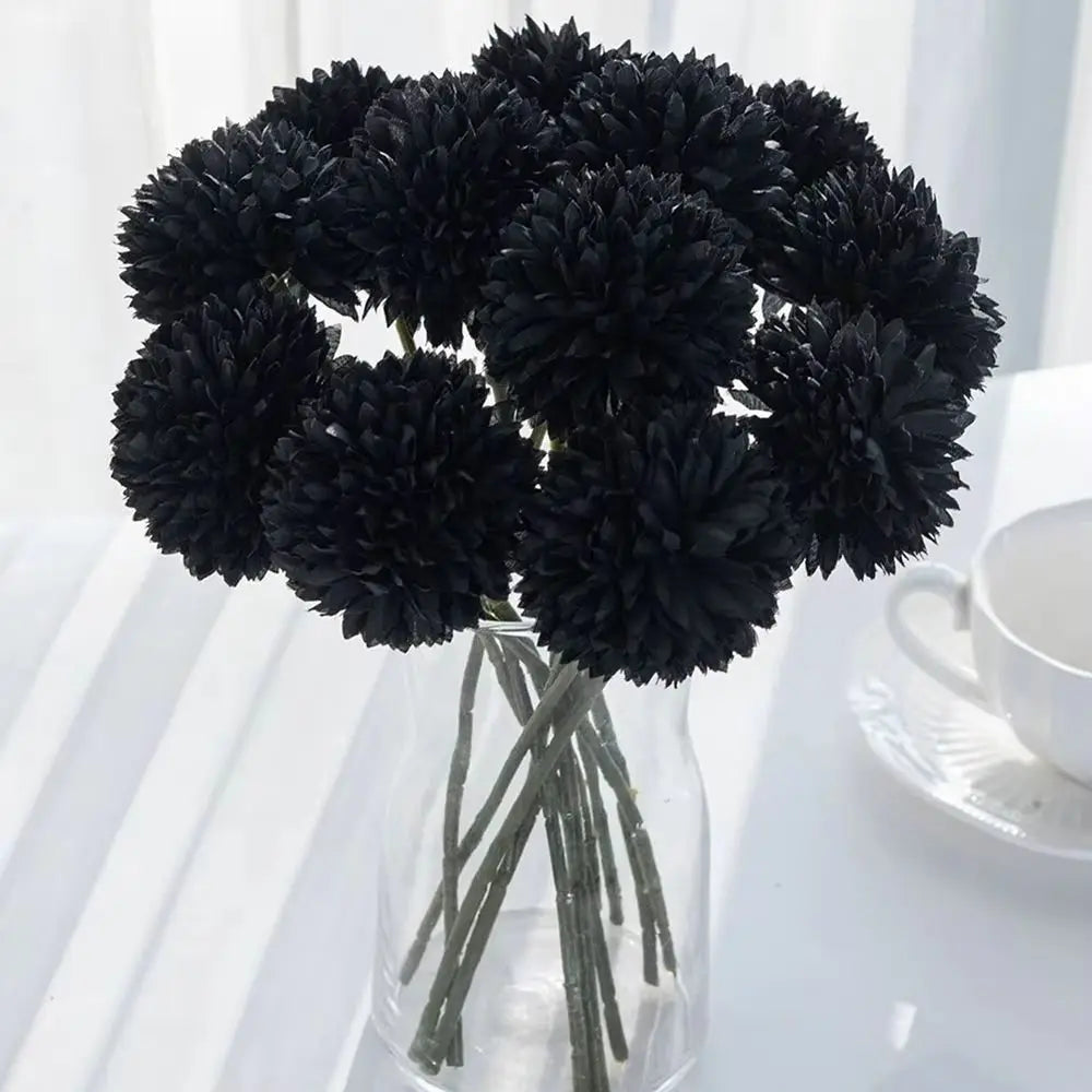 silk dandelion flower ball bouquet, artificial dandelion bouquet, silk flower ball decoration, artificial home garden flowers, faux dandelion flower arrangement, silk bouquet for home decor, artificial floral ball centerpiece, silk dandelion home decoration, faux flower bouquet for garden, artificial silk flower ball