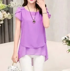 Chiffon Short Sleeve Blouse