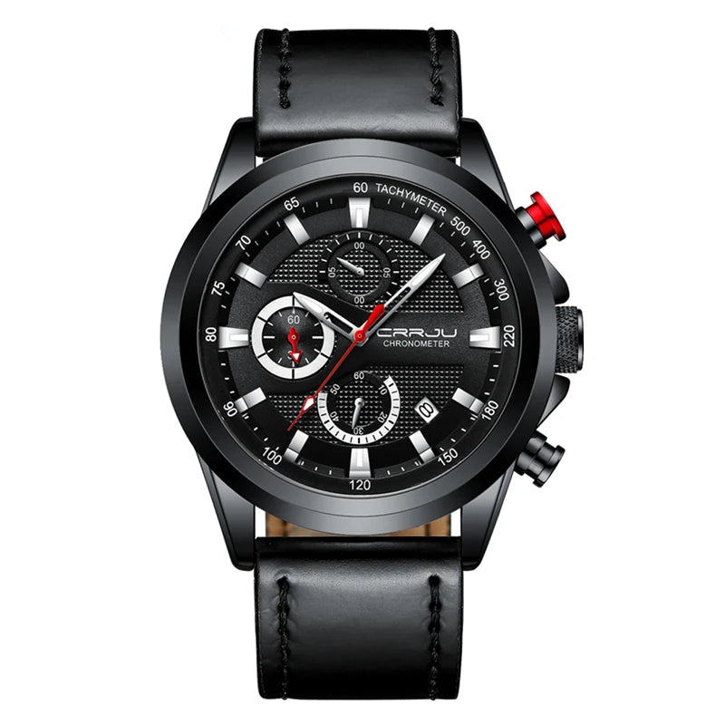Chrono Sport Men's Leather Watch