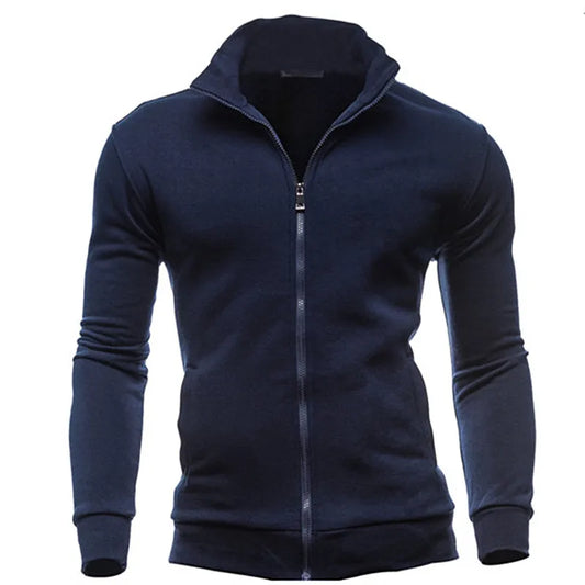Men's Stand Collar Zip Sweatshirts - No Hood Pullover