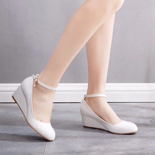 Women High Heels Buckle Ankle Strap Shoes