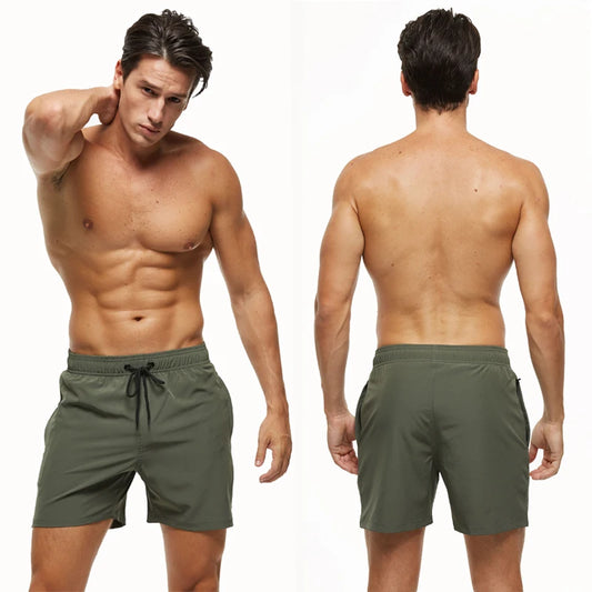 Quick Dry Stretch Swim Trunks with Zipper Pockets