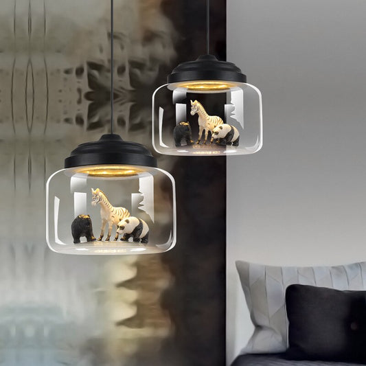 Contemporary Glass Pendant Lights Set
