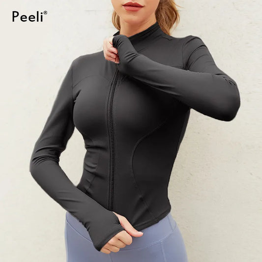 Warm Zip-Up Yoga Jacket for Women