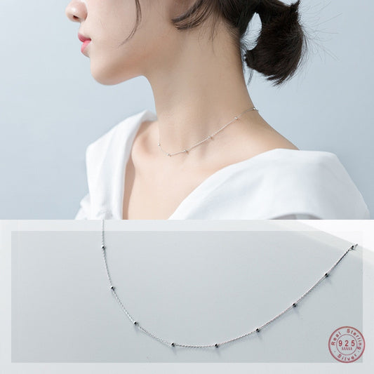 925 Silver Bead Choker Necklace
