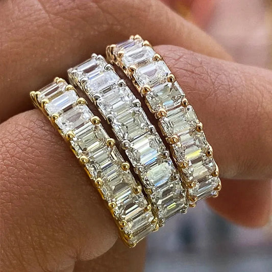Women's Micro Paved CZ Square Rings