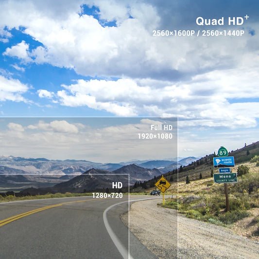 Caméra embarquée 2K 60 ips avec vision nocturne - Mode stationnement et GPS en option