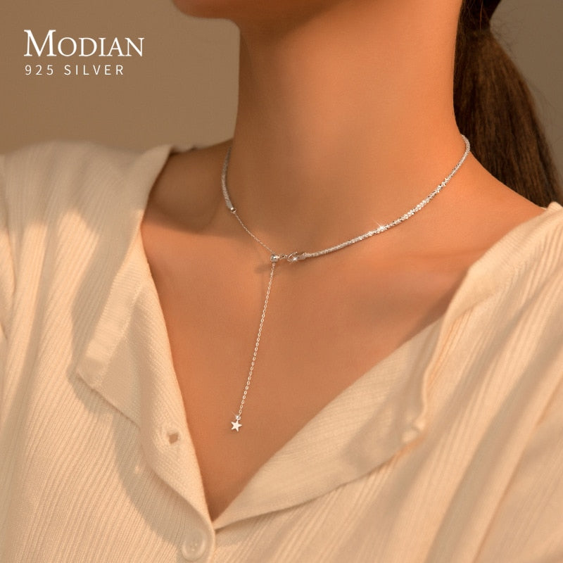Luxury 925 Silver Adjustable Necklace