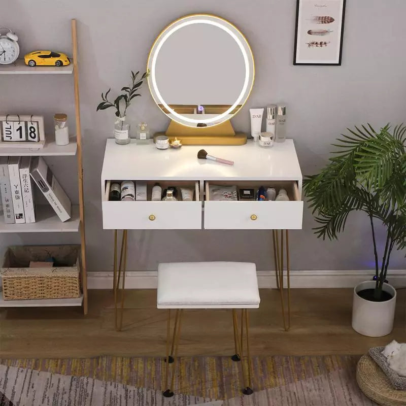 3-Drawer Desk with 360° Mirror