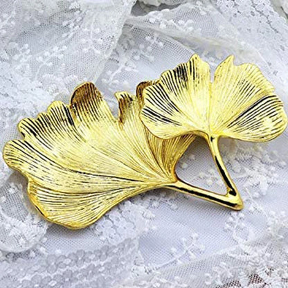 Gold Ginkgo Biloba Leaf Tray