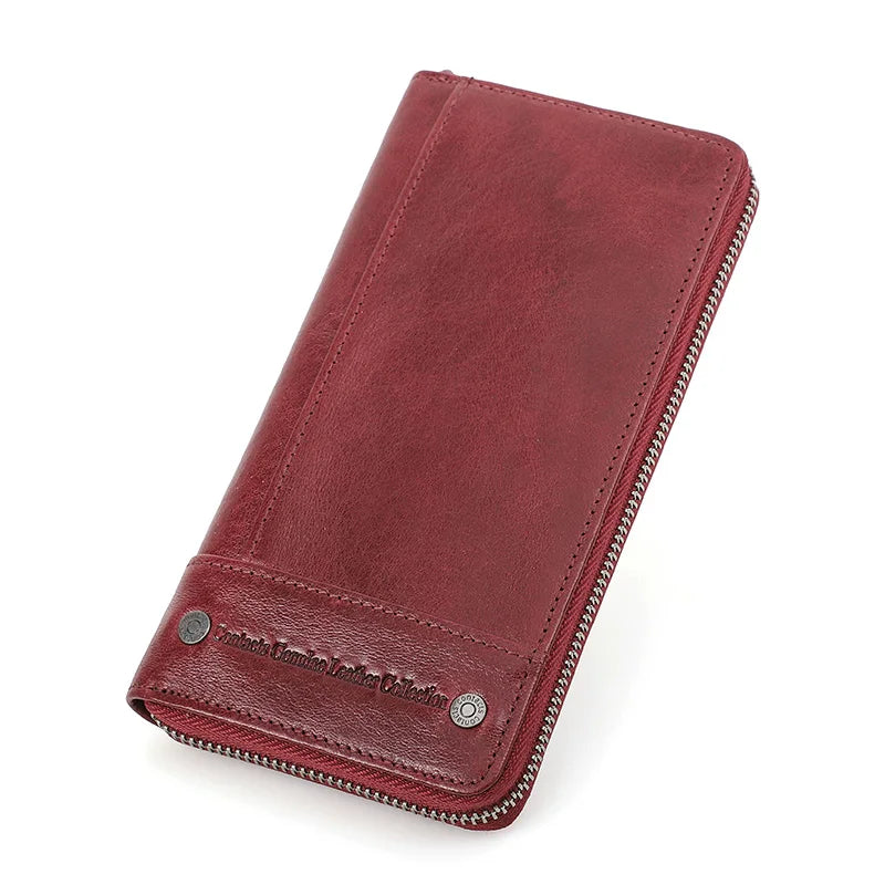 RFID Leather Clutch Wallet: Stylish & Secure