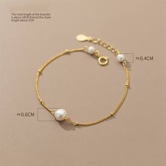 Bracelet en argent sterling avec perles baroques