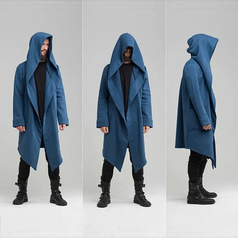 Men's Hooded Cardigan Trench Coat Streetwear