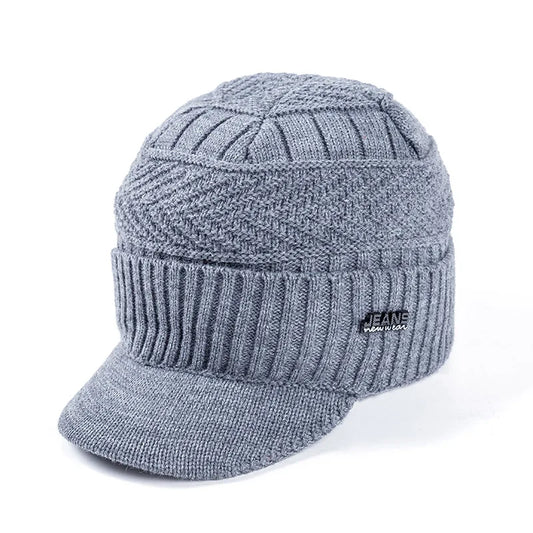 Unisex Plush Fleece-Lined Knitted Beanie Hat