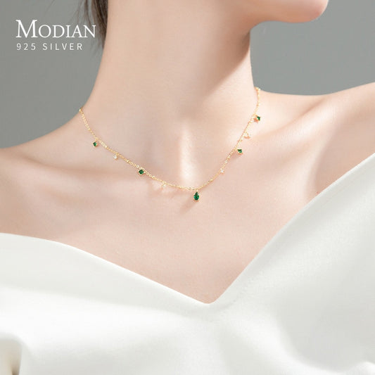 Gold-Plated Sterling Silver Zirconia Necklace