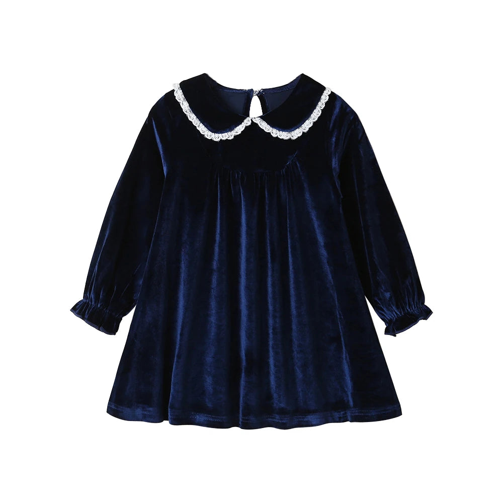 Lace Velvet Peter Pan Collar Dress