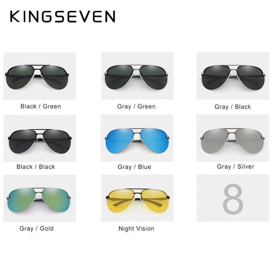 KINGSEVEN – lunettes de soleil polarisées sans bords pour hommes, en aluminium et magnésium, haute définition, rétro, pour femmes, Sports de plein air, 2023