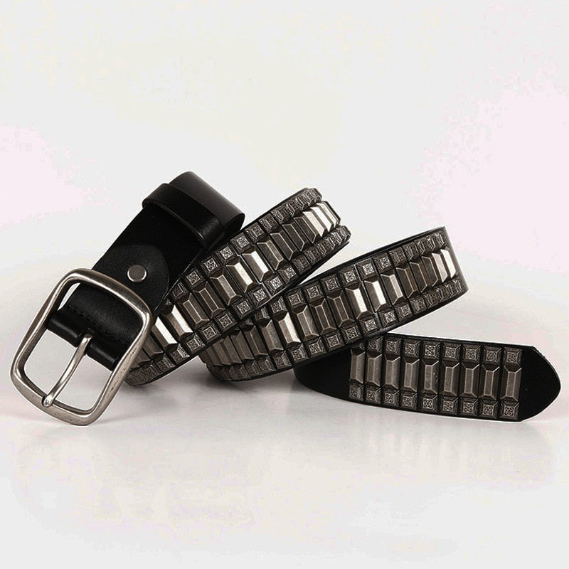 Rivet Leather Belt for Men