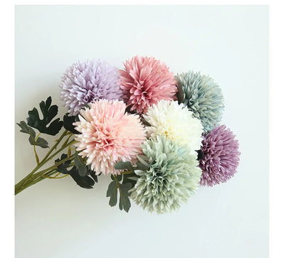 Silk Dandelion Flower Ball Bouquet - Artificial Home Garden