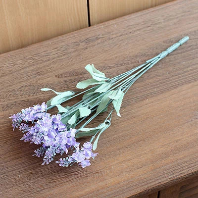 Lot de lavande en plastique floqué – Fleurs artificielles pour décoration d'intérieur